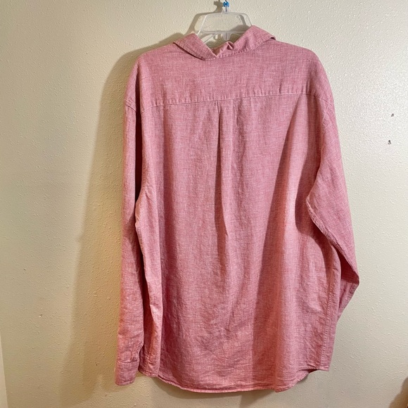 RY Casuals Size XLT Red/Rust Linen Cotton Button Shirt Convertible Sleeve - Picture 3 of 8